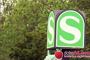 Sophie logan getting fucked on stairs in public?