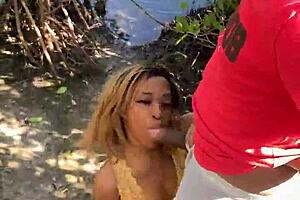 A quickie at the beach with deepthroat.