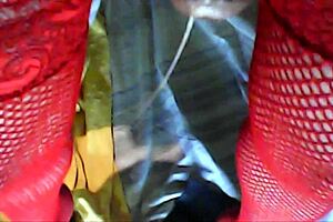 Brunette pegs big cock with strapon in anal session.