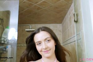 Fierce And Flawless Brunette Took A Shower During Casting Interview With Uncle.