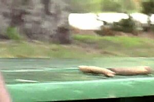 Blonde milf mindy flashes small tits outdoors publicly