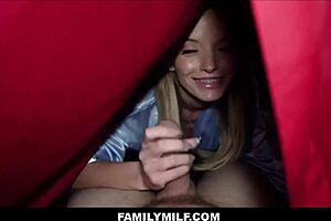 Skinny big tits blonde stepmom cums repeatedly from huge dick stepson pov