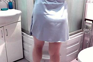 Lover fucks housewife doggystyle on machine