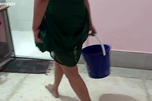 maid, clean that floor with your tits out