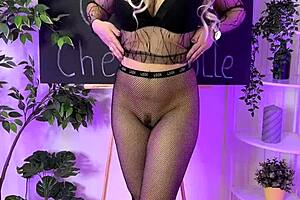 Nylon Club Model Slips into Fishnet Tights for Sexy Dance