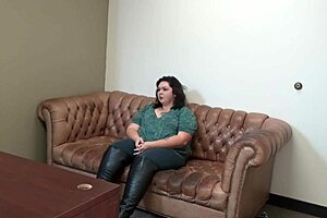 mia marks in casting interview, showing tits