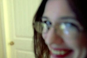 Horny brunette cutie Hazel O'Connor fingers fucks her pussy and gives a bj