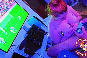 Stepsister, Stop Playing PS5 And Fuck Me Non-Stop With Your Huge Natural Tits!