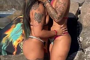 me and friend flash for big cock while husbands drink