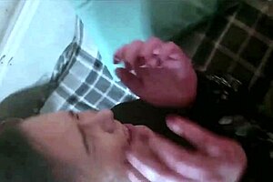 So this perv corners his friend's stepsister for huge tits blowjob and hardcore banging in homemade pov.