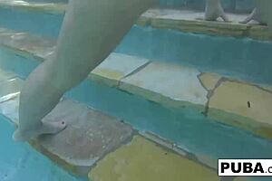 Pornstar Olivia enjoys a relaxing day at the pool, showing off her nude body with big tits, ass, and pussy in solo fun