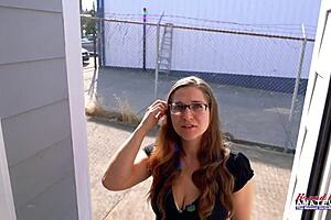 busty brunette kay lee gives bj and gets pussy fucked