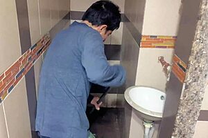 did you see the busty stepdaughter give new year gift to old stepdad?