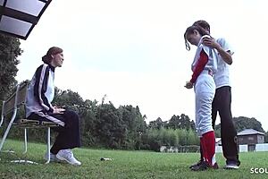 Older couple seduces teen in outdoor sex