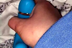 milf fucks her little pussy with dolphin vibrator until orgasm