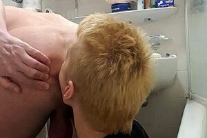 German prostitute milf whore Sandra performs ass licking rimjob and face fucking in European style.