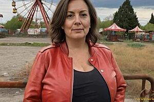 Nude hiker mom outdoors with saggy tits and huge boobs