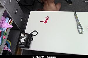 strict mall officer strip searches shoplifting milf in garage