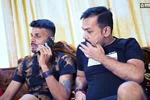 Desi indian boyfriend shares huge tits girlfriend for first threesome