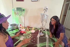 Halloween Party Turns Into 4some With Big Pussy Exhibitionists