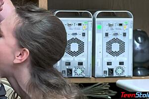 Petite teen fucks to avoid shoplifting trouble