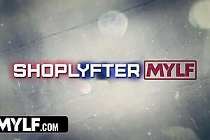 Milf shoplifts and gets gangbanged by stepson.