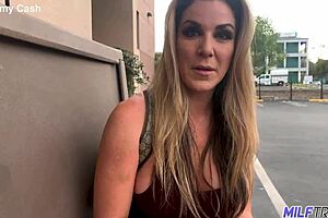 dirty blonde bombshell gives sexy milf ass to horny stud