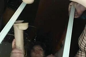 big pussy swallows 14 inch dildo