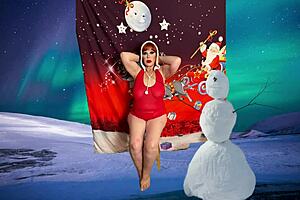 Granny asks, 'Want to fuck Santa's toy to a creampie?'