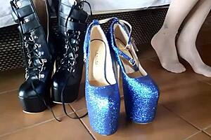 patent leather shoes with very high heels are my passion