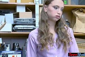 Petite teen fucks to avoid shoplifting trouble