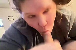 beautiful chubby, 'deep throat big white cock, i cum' sloppy