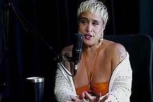 Just joana in sheer red lingerie