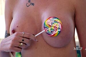 Milf's nipples taste like candy in this hot fuck session 😋