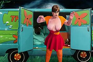 granny velma dinkley gets licked and dicked to orgasm and creampie