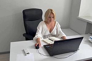 I, the horny office secretary, couldn't resist masturbating to porn at my desk after work