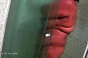 Hidden camera catches mother-in-law in lingerie.