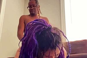 Broke Purple Dreadhead Takes Hard Dick in Rough Pounding