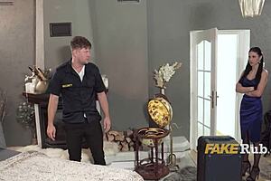 busty milf with bodyguard