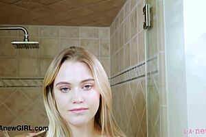 Gorgeous teen says, 'Daddy, join my shower?'