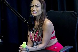 belinha baracho in sheer red lingerie for outdoor interview 😏