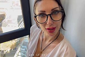 beautiful secretary talks to the waiter at the restaurant