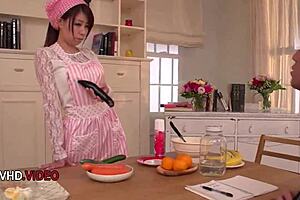 mature japanese lady hints at blowjob and creampie