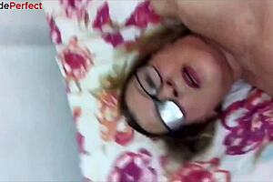 blonde milf masturbates alone with toy