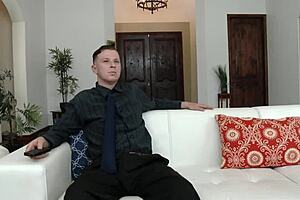 Cuckold watches passionate fucking of his hot wife