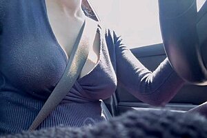 italian big tits milf artemisia love driving around with her juicy boobs
