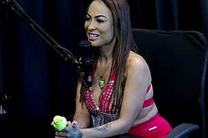 belinha baracho in sheer red lingerie for outdoor interview 😏