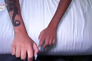 Tanned blonde Gia Dibella sucks and rides Seth Brogans mature dick deep