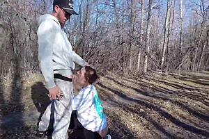 I saw this curvy babe getting fucked in the public shower and then at the camp with a big cock