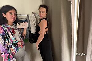 WOW, TWO HORNY BITCHES in PUBLIC LOCKER ROOM!